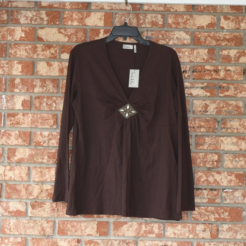 Nicole Miller Brown Top NWT